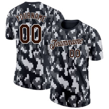 Charger l'image dans la galerie, Custom Camo Brown-White Urban Digital Camouflage Pixel Salute To Service Performance T-Shirt