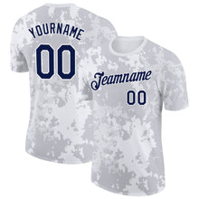 Charger l'image dans la galerie, Custom Camo Navy-White Cloud Digital Camouflage Pixel Salute To Service Performance T-Shirt