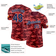 Charger l'image dans la galerie, Custom Camo Navy-White Fire Magma Digital Camouflage Pixel Salute To Service Performance T-Shirt