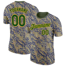 Charger l'image dans la galerie, Custom Camo Green-Gold Tiger Stripe Camouflage Salute To Service Performance T-Shirt