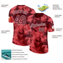 Загрузить изображение в средство просмотра галереи, Custom Camo Burgundy-White Digital Camouflage Salute To Service Performance T-Shirt
