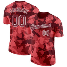 Загрузить изображение в средство просмотра галереи, Custom Camo Burgundy-White Digital Camouflage Salute To Service Performance T-Shirt