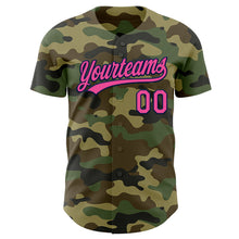Load image into Gallery viewer, Custom Camo Pink-Navy Authentic Salute To Service Baseball Jersey