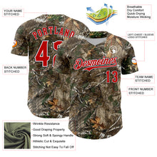 Load image into Gallery viewer, Custom Camo Red White-Black Woodland Forest Camouflage Authentic Salute To Service Baseball Jersey