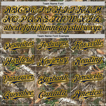 Laden Sie das Bild in den Galerie-Viewer, Custom Camo Navy-Yellow Woodland Forest Camouflage Authentic Salute To Service Baseball Jersey