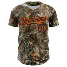 Charger l'image dans la galerie, Custom Camo Black Orange-Old Gold Woodland Forest Camouflage Authentic Salute To Service Baseball Jersey