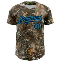 Загрузить изображение в средство просмотра галереи, Custom Camo Navy-Teal Woodland Forest Camouflage Authentic Salute To Service Baseball Jersey