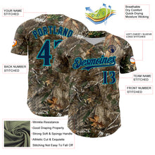 Загрузить изображение в средство просмотра галереи, Custom Camo Navy-Teal Woodland Forest Camouflage Authentic Salute To Service Baseball Jersey
