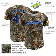 Load image into Gallery viewer, Custom Camo Navy-Powder Blue Woodland Forest Camouflage Authentic Salute To Service Baseball Jersey