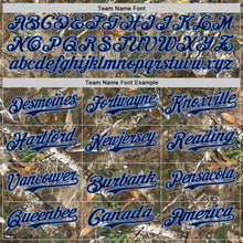Load image into Gallery viewer, Custom Camo Navy-Powder Blue Woodland Forest Camouflage Authentic Salute To Service Baseball Jersey