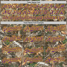 Laden Sie das Bild in den Galerie-Viewer, Custom Camo Purple-Yellow Woodland Forest Camouflage Authentic Salute To Service Baseball Jersey