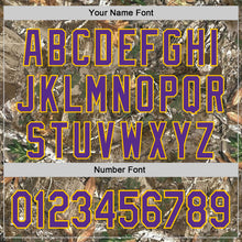 Laden Sie das Bild in den Galerie-Viewer, Custom Camo Purple-Yellow Woodland Forest Camouflage Authentic Salute To Service Baseball Jersey