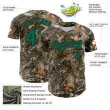 Load image into Gallery viewer, Custom Camo Kelly Green-Black Woodland Forest Camouflage Authentic Salute To Service Baseball Jersey