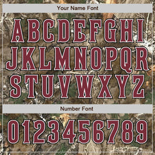 Laden Sie das Bild in den Galerie-Viewer, Custom Camo Burgundy White-Black Woodland Forest Camouflage Authentic Salute To Service Baseball Jersey