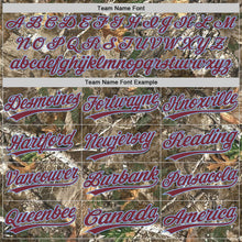 Charger l'image dans la galerie, Custom Camo Burgundy-Light Blue Woodland Forest Camouflage Authentic Salute To Service Baseball Jersey