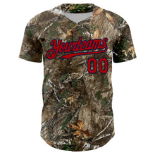 Load image into Gallery viewer, Custom Camo Red-Navy Woodland Forest Camouflage Authentic Salute To Service Baseball Jersey