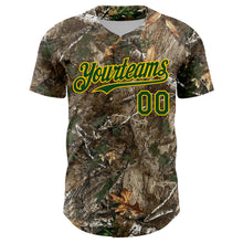 Charger l'image dans la galerie, Custom Camo Green-Yellow Woodland Forest Camouflage Authentic Salute To Service Baseball Jersey