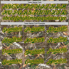 Charger l'image dans la galerie, Custom Camo Green-Yellow Woodland Forest Camouflage Authentic Salute To Service Baseball Jersey