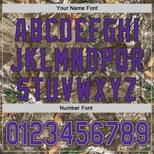Charger l'image dans la galerie, Custom Camo Purple Gray-Black Woodland Forest Camouflage Authentic Salute To Service Baseball Jersey