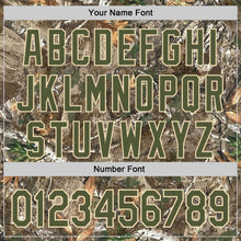 Load image into Gallery viewer, Custom Camo Olive-Cream Woodland Forest Camouflage Authentic Salute To Service Baseball Jersey