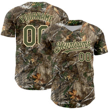 Load image into Gallery viewer, Custom Camo Olive-Cream Woodland Forest Camouflage Authentic Salute To Service Baseball Jersey