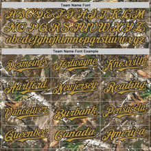 Charger l'image dans la galerie, Custom Camo Old Gold-Black Woodland Forest Camouflage Authentic Salute To Service Baseball Jersey