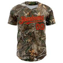 Charger l'image dans la galerie, Custom Camo Red Old Gold-Black Woodland Forest Camouflage Authentic Salute To Service Baseball Jersey
