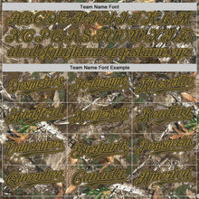 Load image into Gallery viewer, Custom Camo Olive Old Gold-Black Woodland Forest Camouflage Authentic Salute To Service Baseball Jersey
