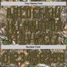 Load image into Gallery viewer, Custom Camo Olive Old Gold-Black Woodland Forest Camouflage Authentic Salute To Service Baseball Jersey