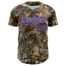 Load image into Gallery viewer, Custom Camo Royal White-Red Woodland Forest Camouflage Authentic Salute To Service Baseball Jersey