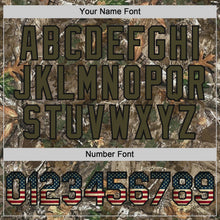 Load image into Gallery viewer, Custom Camo Vintage USA Flag Olive-Black Woodland Forest Camouflage Authentic Salute To Service Baseball Jersey