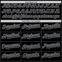 Load image into Gallery viewer, Custom Camo Black-Gray Woodland Forest Camouflage Split Authentic Salute To Service Baseball Jersey