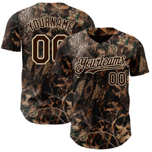 Charger l'image dans la galerie, Custom Camo Brown-Cream Woodland Forest Camouflage Authentic Salute To Service Baseball Jersey