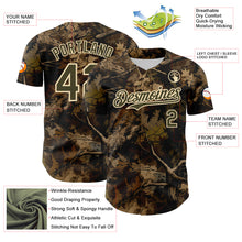 Charger l'image dans la galerie, Custom Camo Olive-Cream Woodland Forest Tactical Camouflage Outdoor Leaf Authentic Baseball Jersey