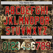 Загрузить изображение в средство просмотра галереи, Custom Camo Vintage Mexican Flag Cream-Red Woodland Forest Tactical Camouflage Outdoor Leaf Authentic Baseball Jersey