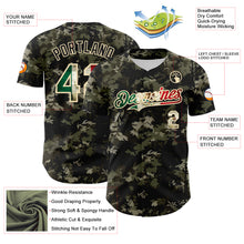 Загрузить изображение в средство просмотра галереи, Custom Camo Vintage Mexican Flag Cream-Black Woodland Forest Tactical Camouflage Outdoor Leaf Authentic Baseball Jersey
