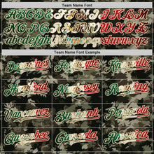 Загрузить изображение в средство просмотра галереи, Custom Camo Vintage Mexican Flag Cream-Black Woodland Forest Tactical Camouflage Outdoor Leaf Authentic Baseball Jersey