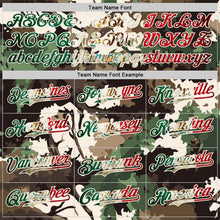 Загрузить изображение в средство просмотра галереи, Custom Camo Vintage Mexican Flag Cream-Red Woodland Forest Tactical Camouflage Outdoor Leaf Authentic Baseball Jersey