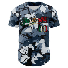 Загрузить изображение в средство просмотра галереи, Custom Camo Vintage Mexican Flag Black-Red Woodland Forest Tactical Camouflage Outdoor Leaf Authentic Baseball Jersey