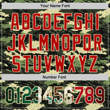 Загрузить изображение в средство просмотра галереи, Custom Camo Vintage Mexican Flag Cream-Red Woodland Forest Tactical Camouflage Outdoor Leaf Authentic Baseball Jersey