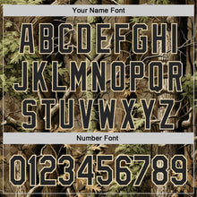 Load image into Gallery viewer, Custom Camo Black-Cream Woodland Forest Tactical Camouflage Outdoor Leaf Authentic Baseball Jersey