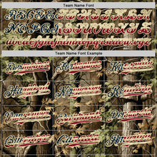 Laden Sie das Bild in den Galerie-Viewer, Custom Camo Vintage USA Flag Cream-Brown Woodland Forest Tactical Camouflage Outdoor Leaf Authentic Baseball Jersey