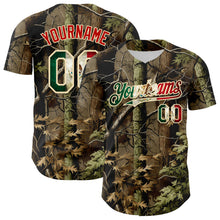 Загрузить изображение в средство просмотра галереи, Custom Camo Vintage Mexican Flag Cream-Red Woodland Forest Tactical Camouflage Outdoor Leaf Authentic Baseball Jersey