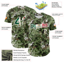 Загрузить изображение в средство просмотра галереи, Custom Camo Vintage Mexican Flag White-Olive Woodland Forest Tactical Camouflage Outdoor Leaf Authentic Baseball Jersey