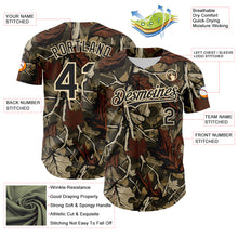 Load image into Gallery viewer, Custom Camo Black-Cream Woodland Forest Tactical Camouflage Outdoor Leaf Authentic Baseball Jersey