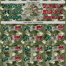 Загрузить изображение в средство просмотра галереи, Custom Camo Vintage Mexican Flag Black White-Fire Red Digital Camouflage Authentic Baseball Jersey
