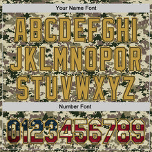 Load image into Gallery viewer, Custom Camo Vintage USA Flag Black-Old Gold Digital Camouflage Authentic Baseball Jersey