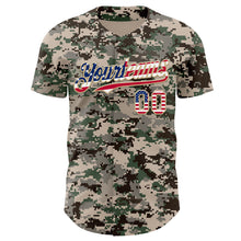 Загрузить изображение в средство просмотра галереи, Custom Camo USA Flag Vegas Gold-White Digital Camouflage Authentic Baseball Jersey