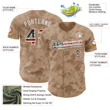 Загрузить изображение в средство просмотра галереи, Custom Camo Vintage USA Flag-White Geometric Camouflage Authentic Baseball Jersey