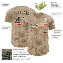 Charger l'image dans la galerie, Custom Camo Vintage USA Flag Cream-Black Geometric Camouflage Authentic Baseball Jersey